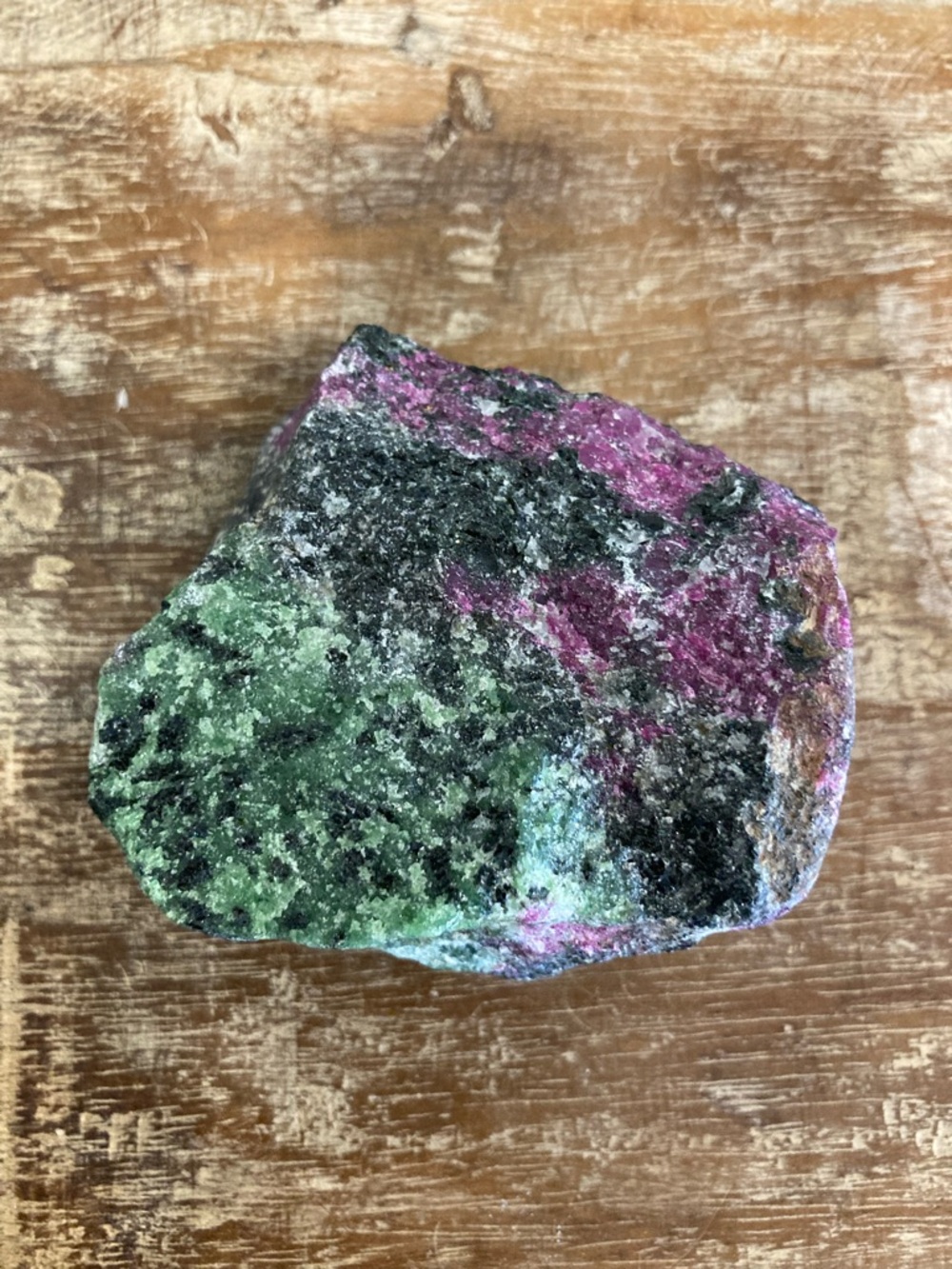 Multicolored Green Purple and Black Stone Rock Chunk Ruby in Zoisite (Anyolite) - Picture 9 of 15